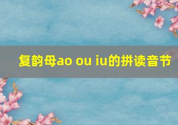 复韵母ao ou iu的拼读音节